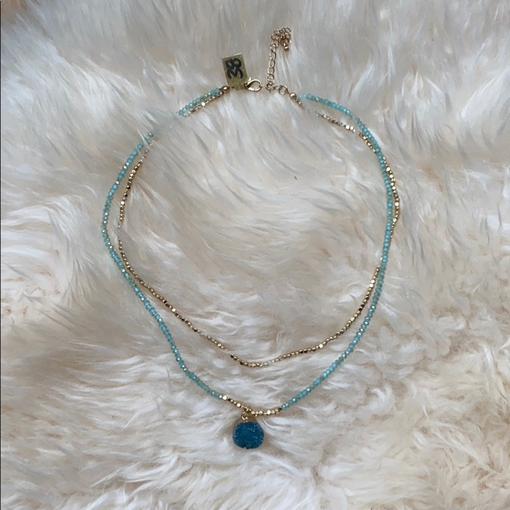 NEW gold and teal necklace